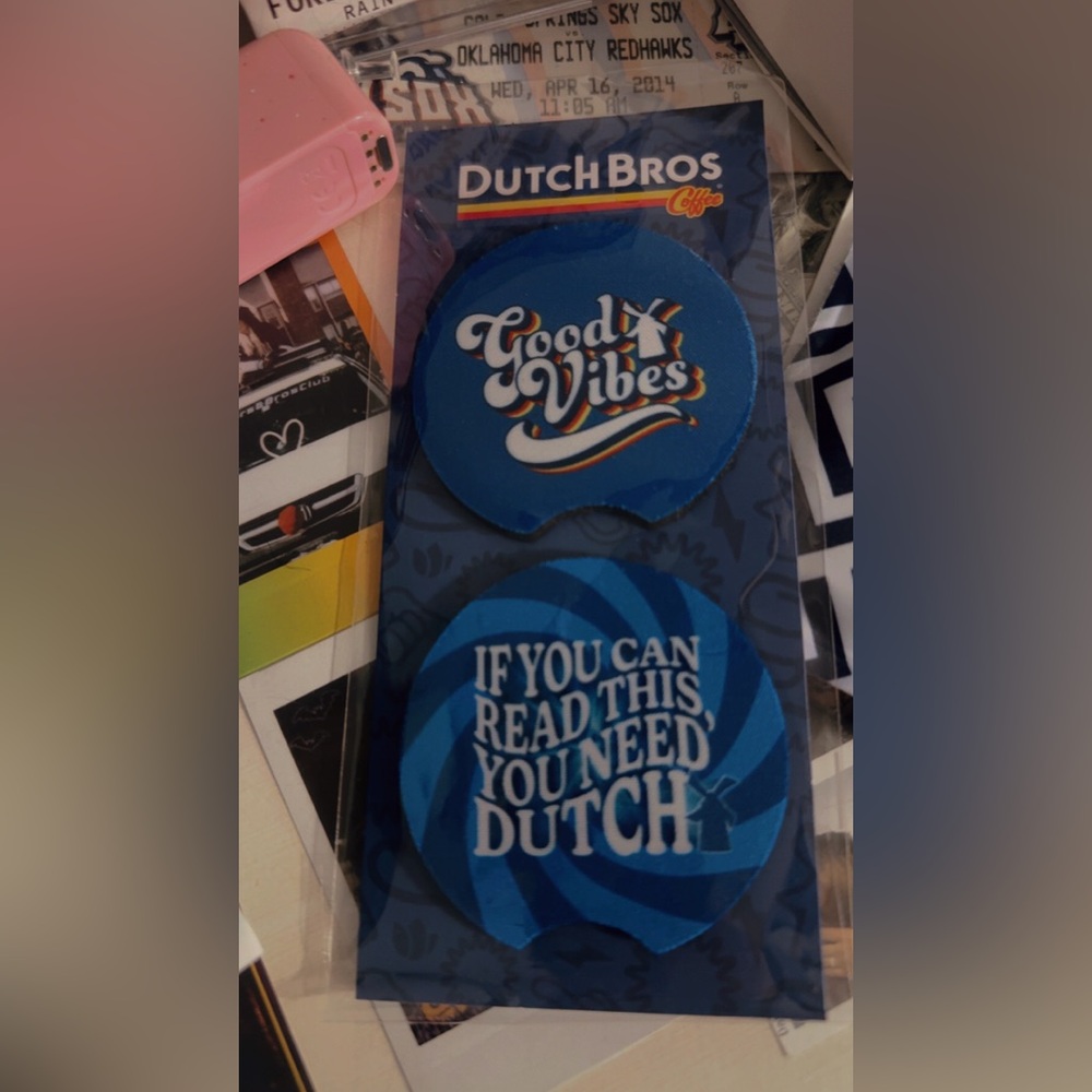 Dutch Bros Blue Good Vibes Coaster Set